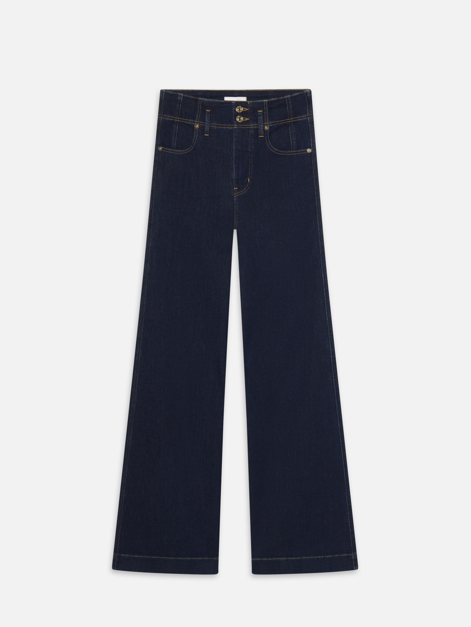 Frame The Seamed Wide Trouser Jeans In Blue