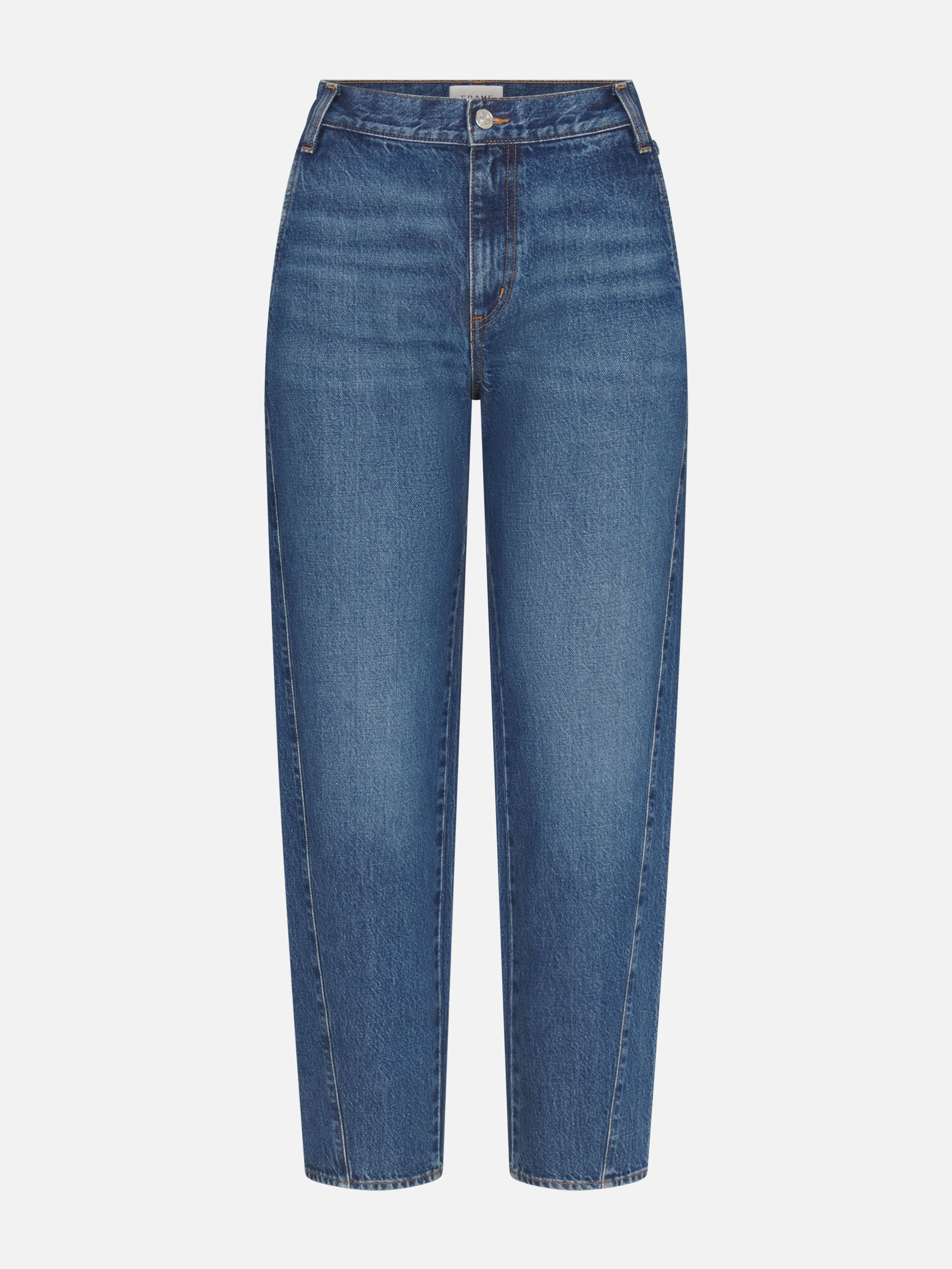 Frame Blue Jeans With Low Waist And Belt Loops In Denim Woman In Blue