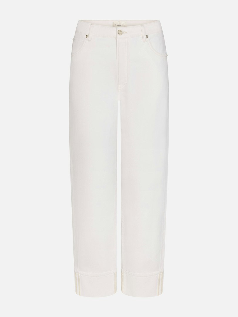 FRAME Women's Sotheby's Cuffed Essential Jeans Au Natural Clean Denim Size 24