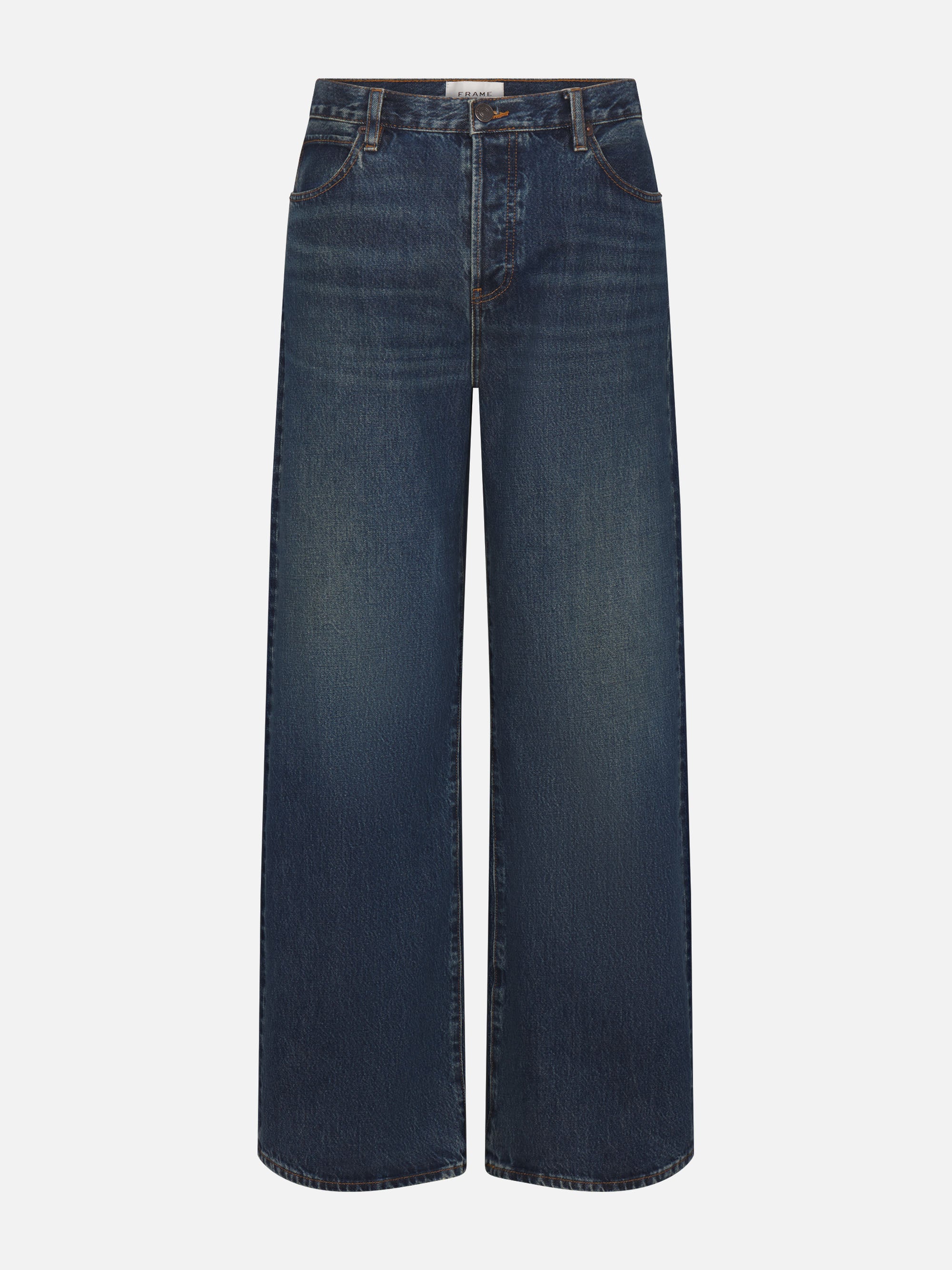 Frame The Loose Low-rise Wide-leg Jeans In Blue