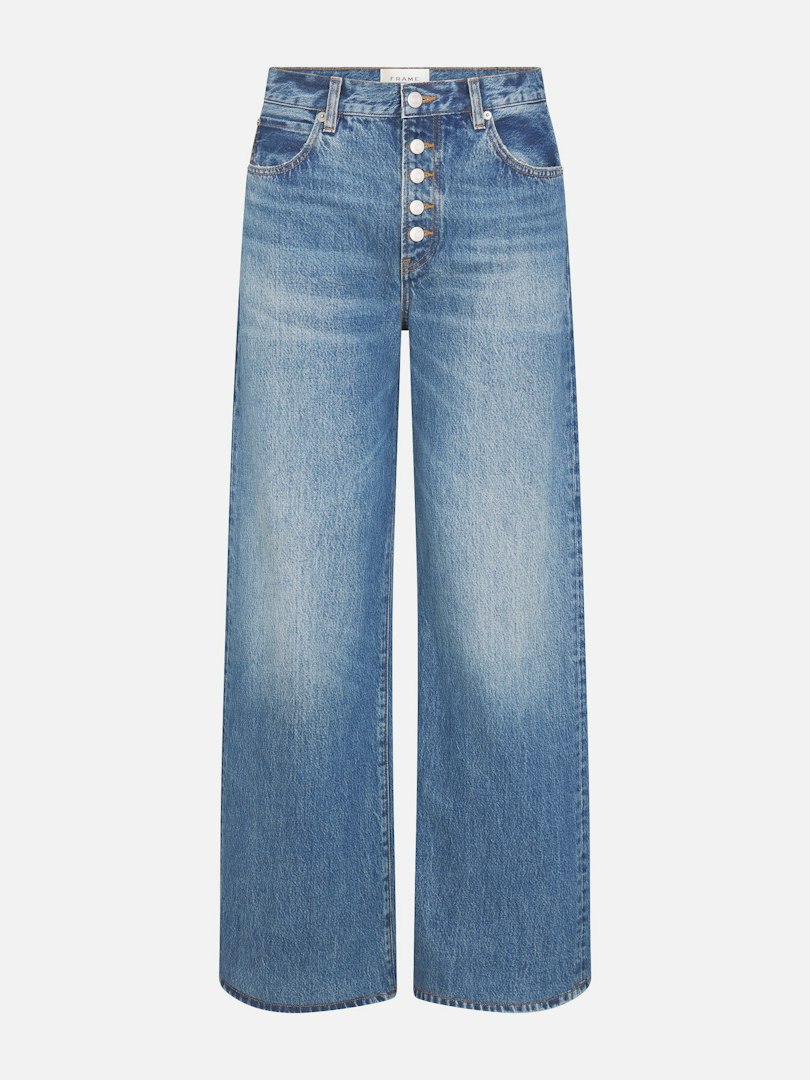 FRAME Women's The Loose Exposed Buttons Jeans Denim Size 34
