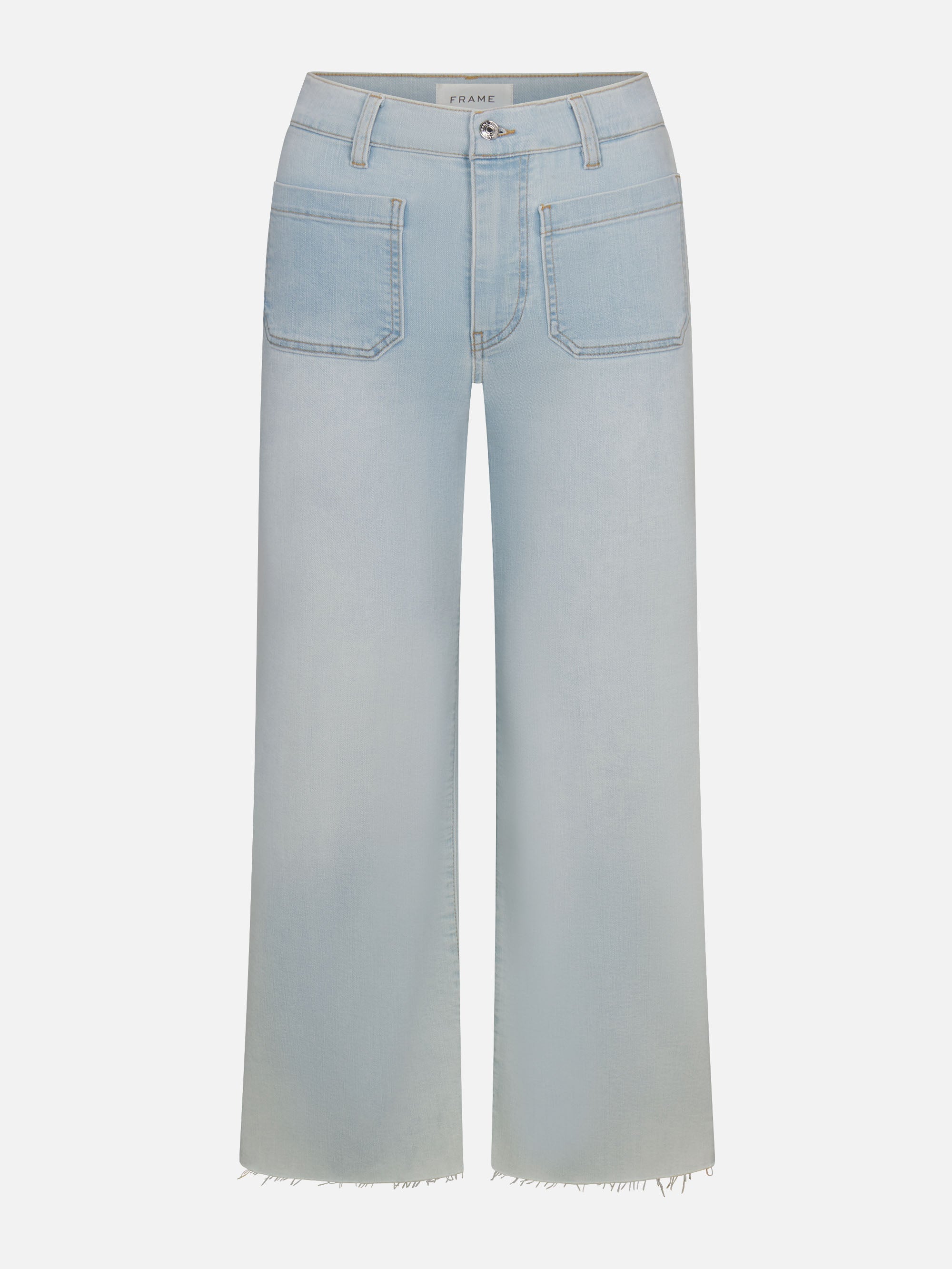【MODERNIF】Linen Raw Edge Wide Denim Pants Frayed Edge Wide Leg Denim | HUE