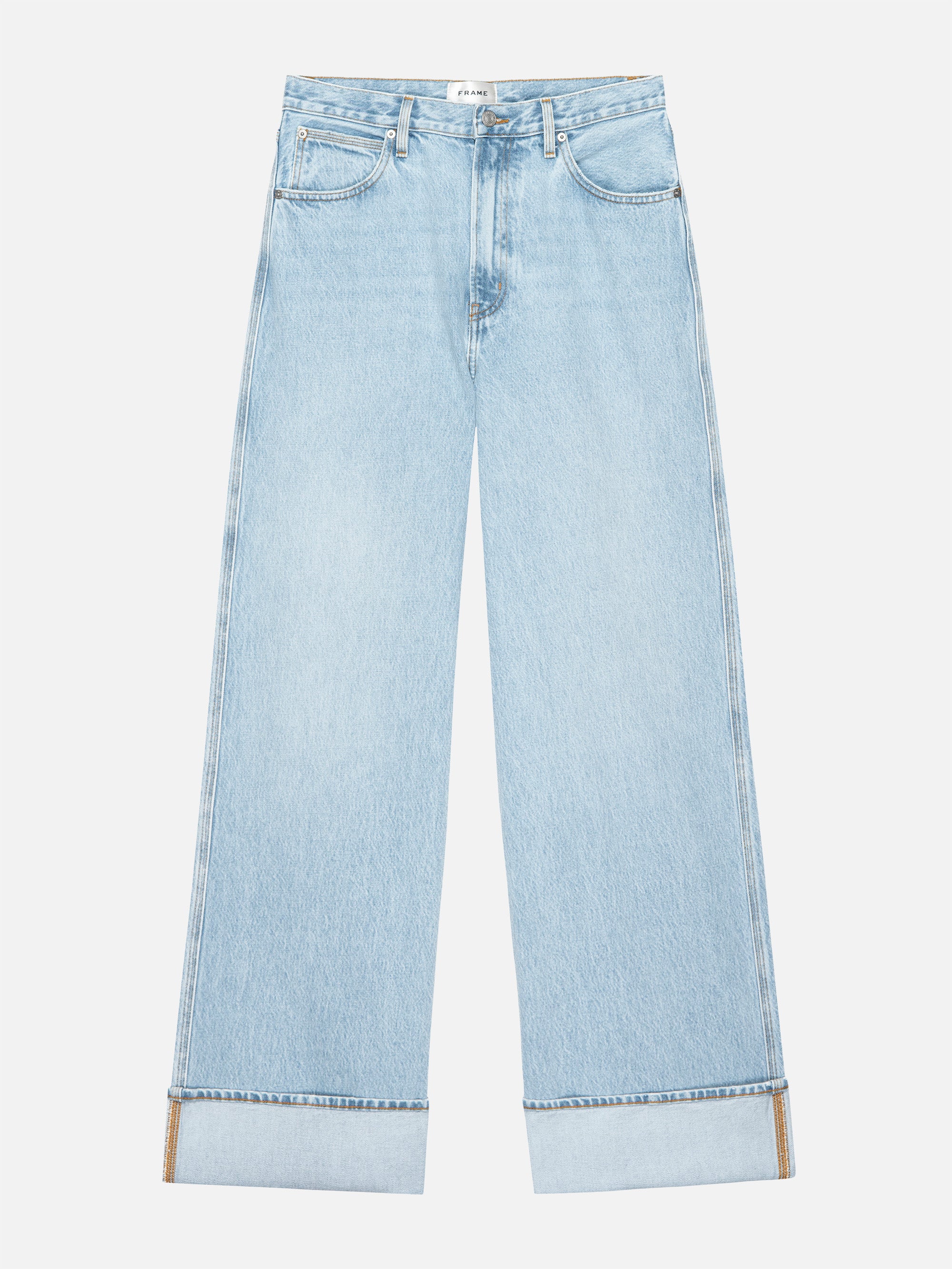 Frame The Cuffed Wide Jeans In Animal Print