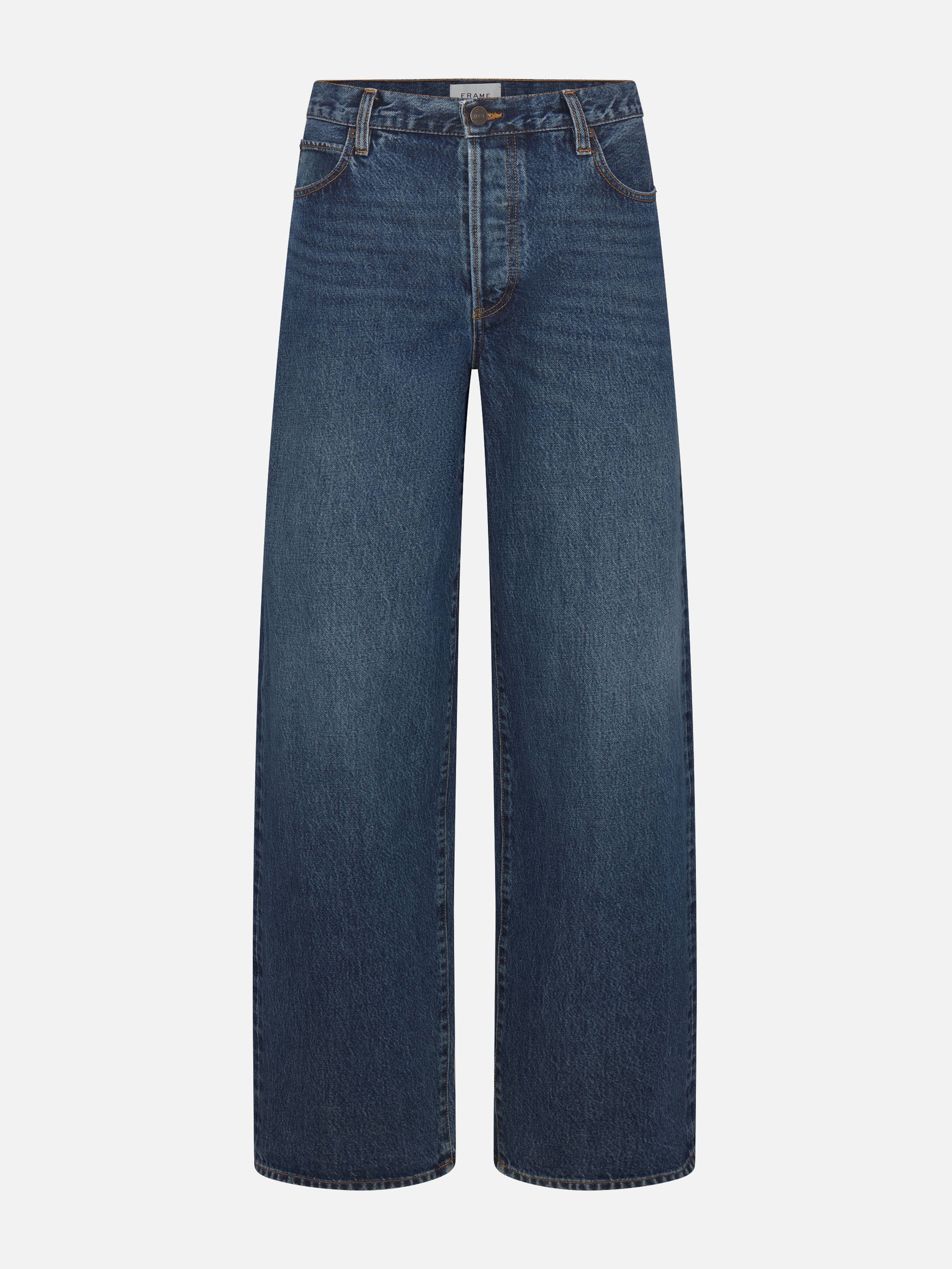 Frame The Loose Low-rise Wide-leg Jeans In Blue