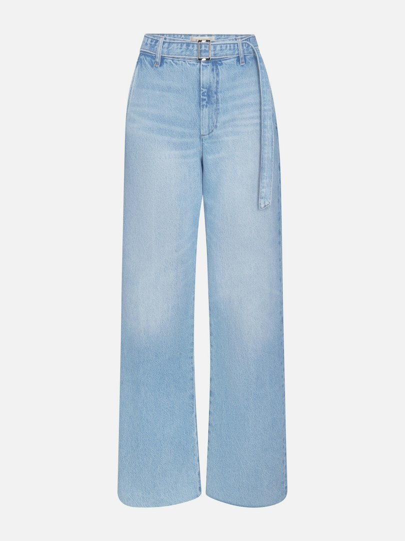 FRAME Women's The Belted Bow Trouser Pants Dodger Denim Size 33