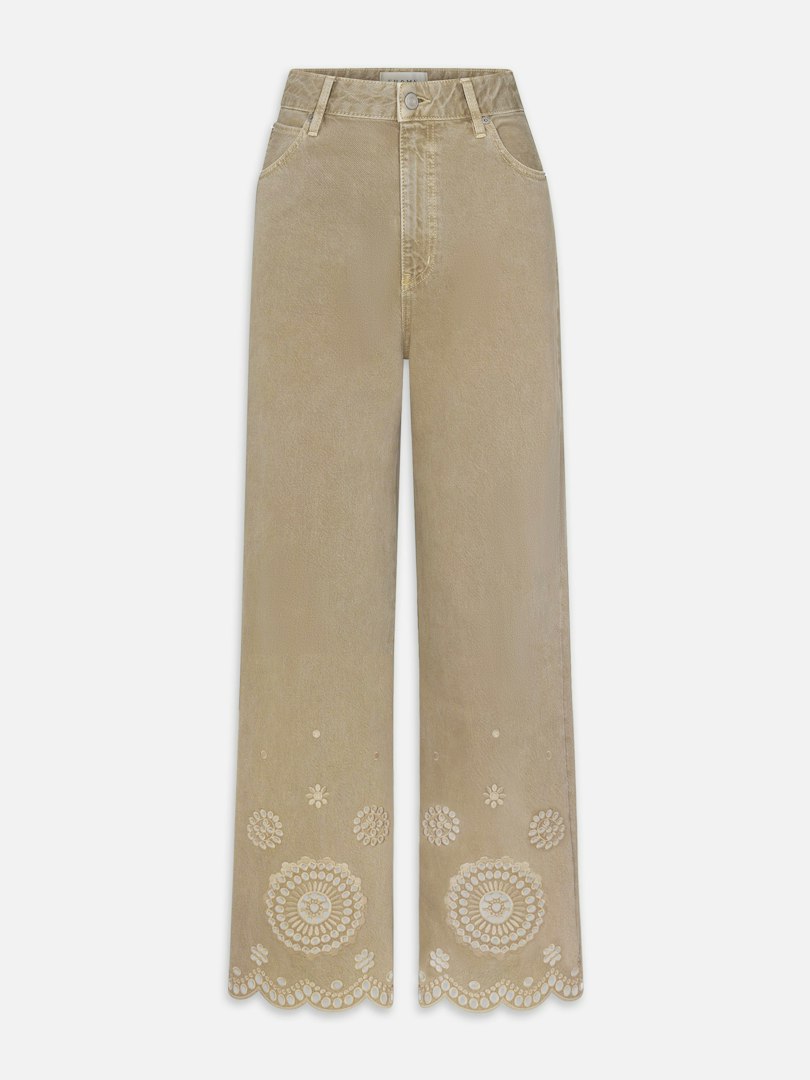 FRAME Women's The Eyelet Flare Pants Denim Size 31