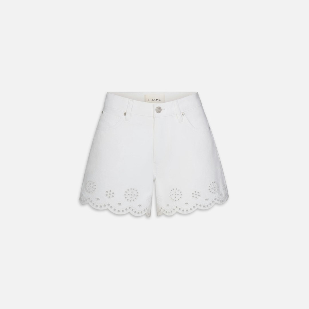 FRAME Women's The Eyelet Hang Shorts Long Jeans Denim Size 29