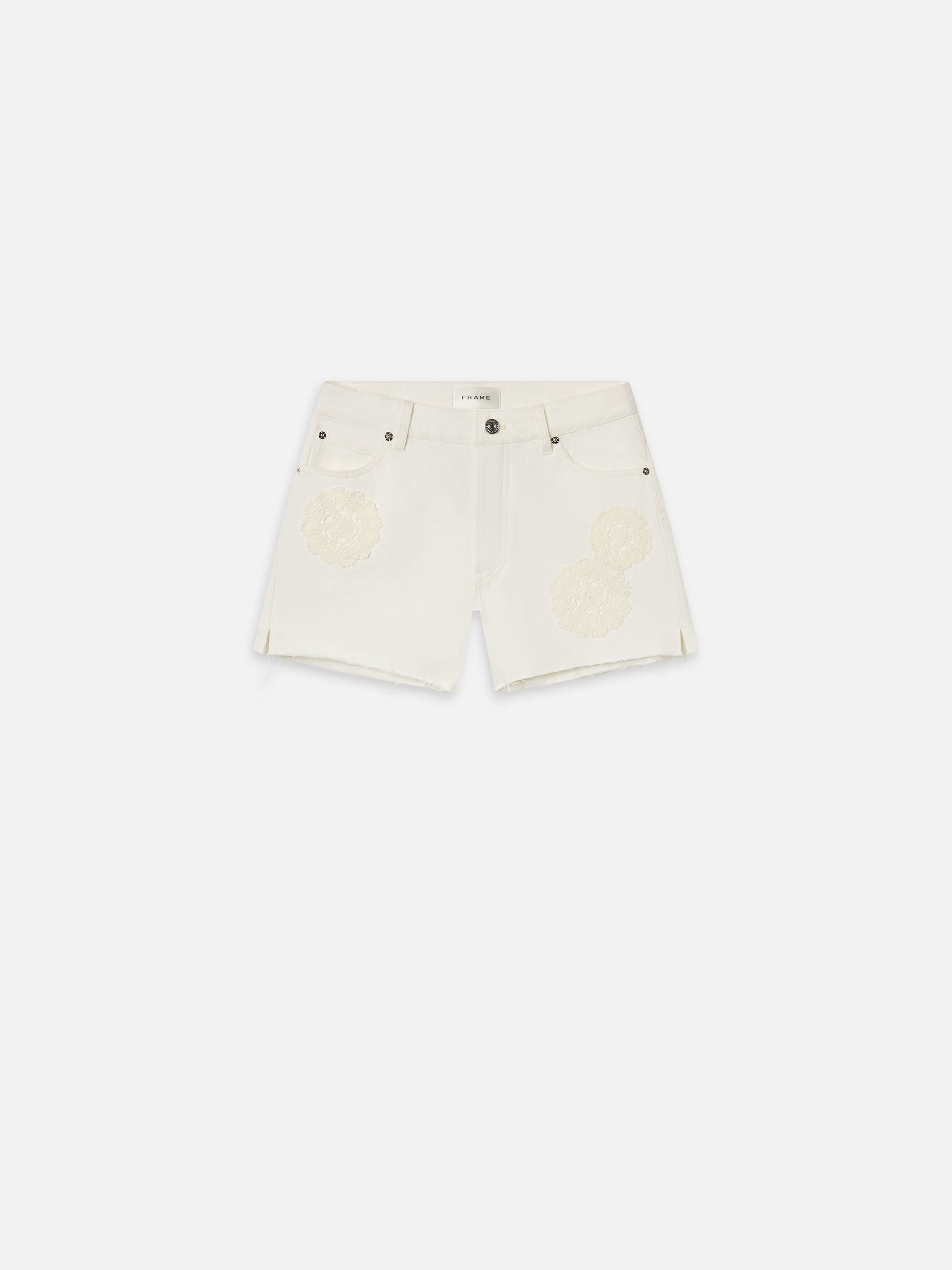 Frame The Crochet Dare Shorts In White