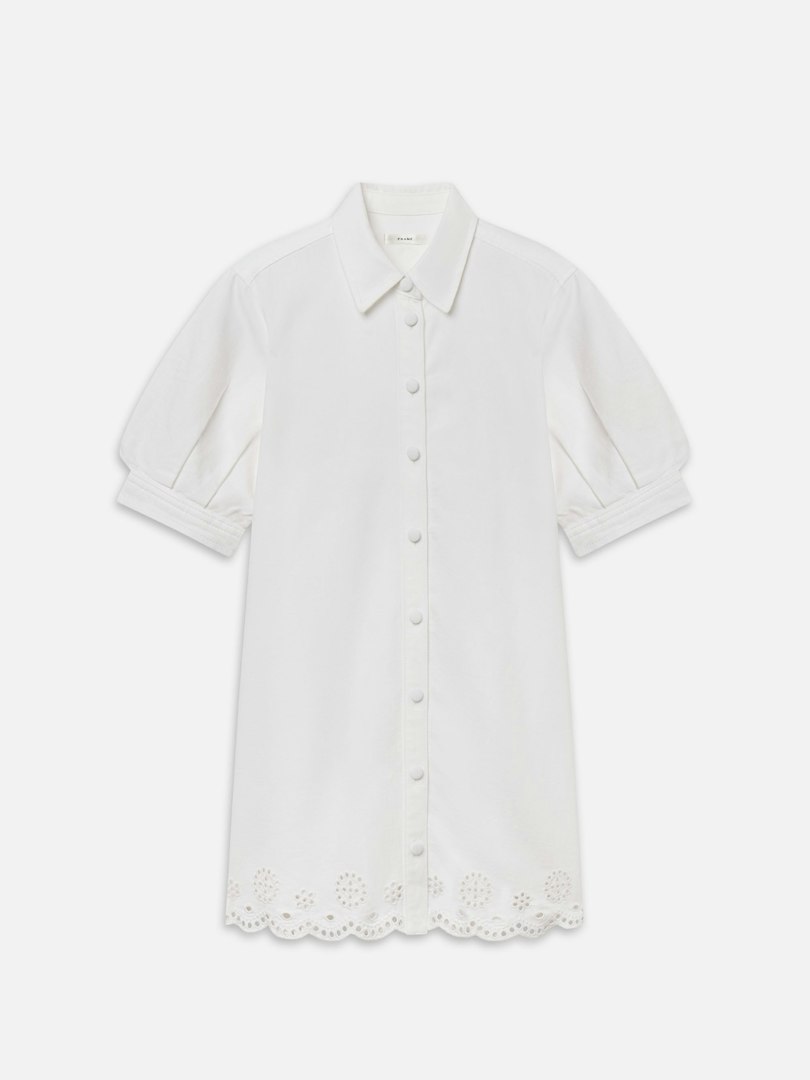 FRAME Women's The Eyelet Play Dress White Size Medium