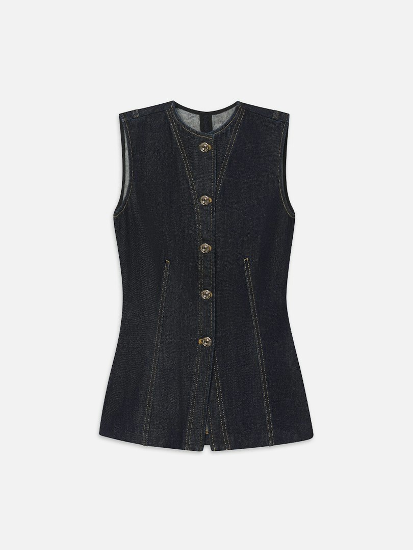 FRAME Women's The Form Vest Rinse Denim Size Medium