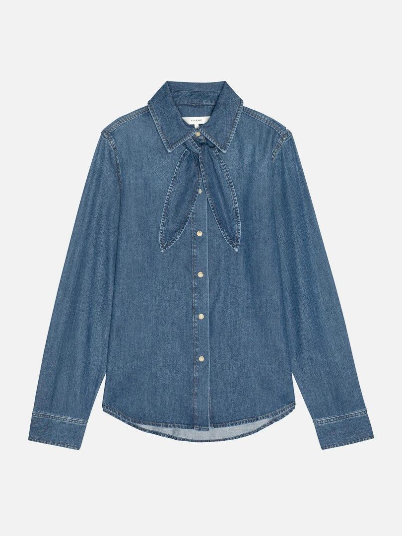 FRAME Women's The Clementine Shirt Hideaway Denim Size Small