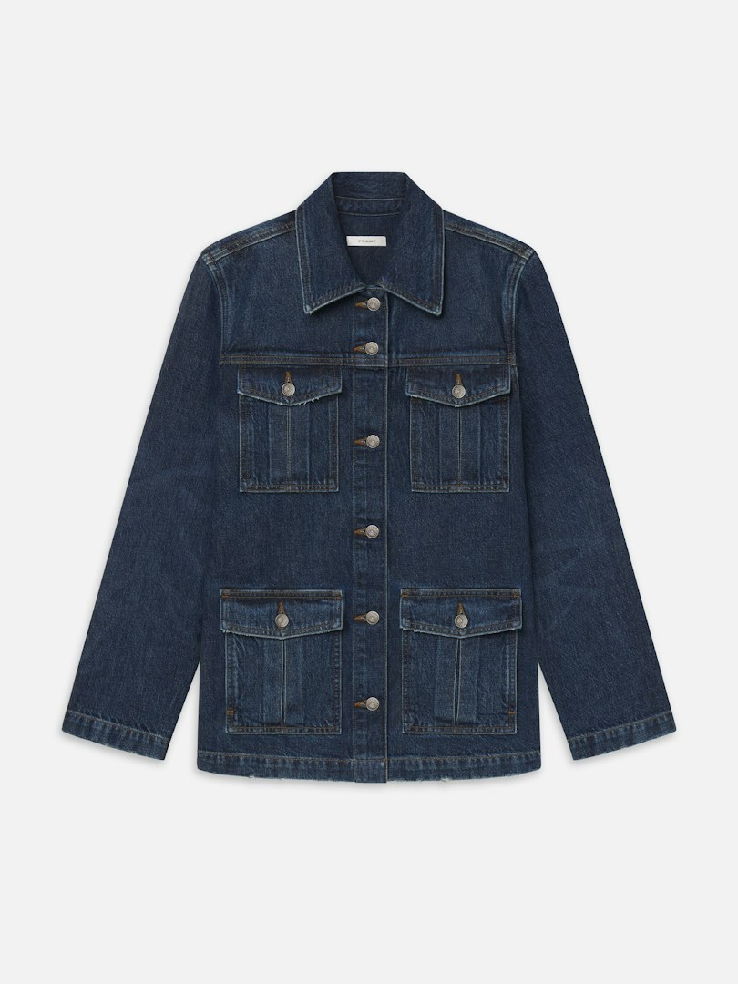 FRAME Women's The Denim Utility Jacket Joyride Size XL