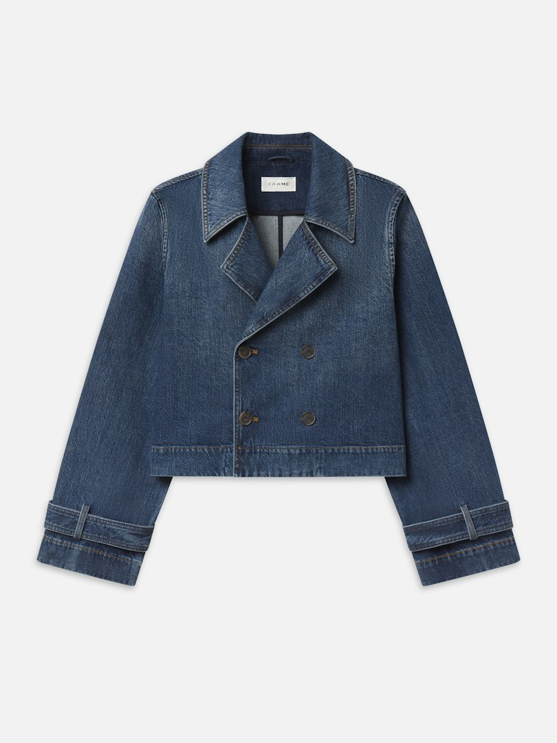 FRAME Women's The Denim Uniform Trench Coat Girlfriend Size Large