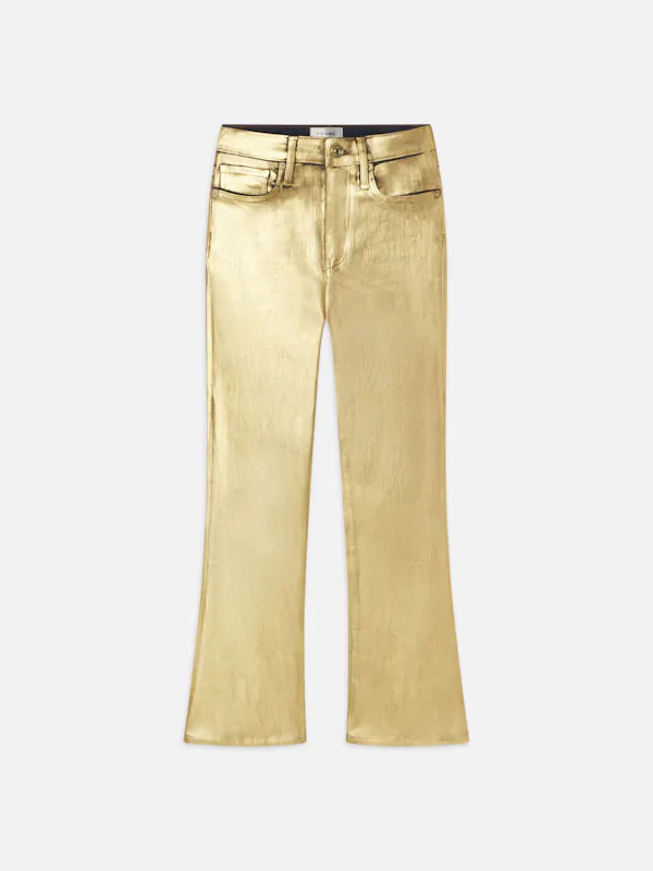 Le Crop Mini Boot - Gold Hologram