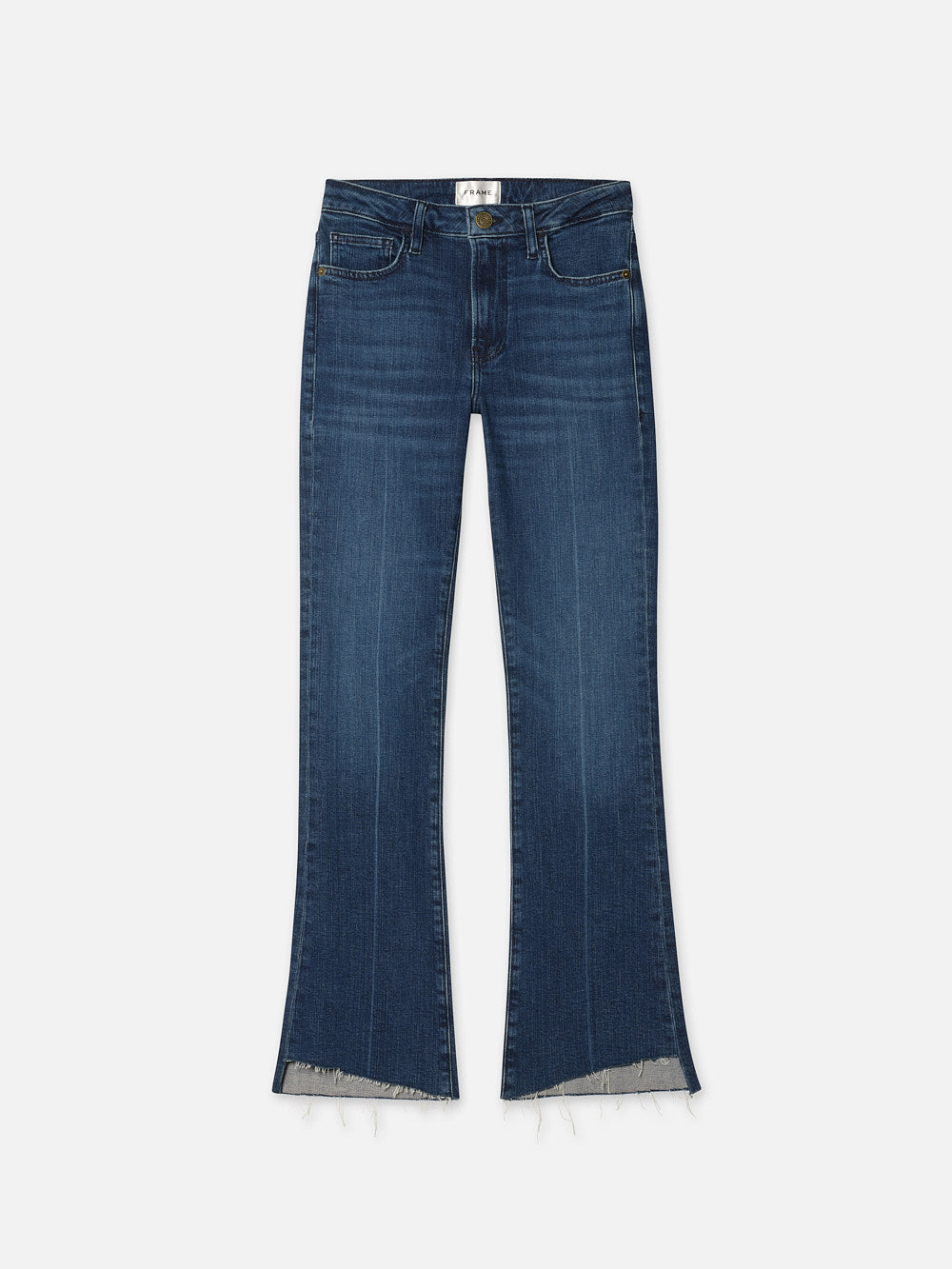 Shop Frame Le Crop Mini Boot Cascade Bootcut Jeans In Blue