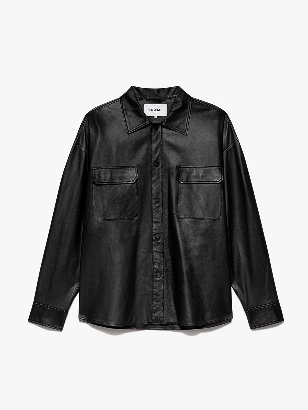 Leather Shirt in Noir – FRAME