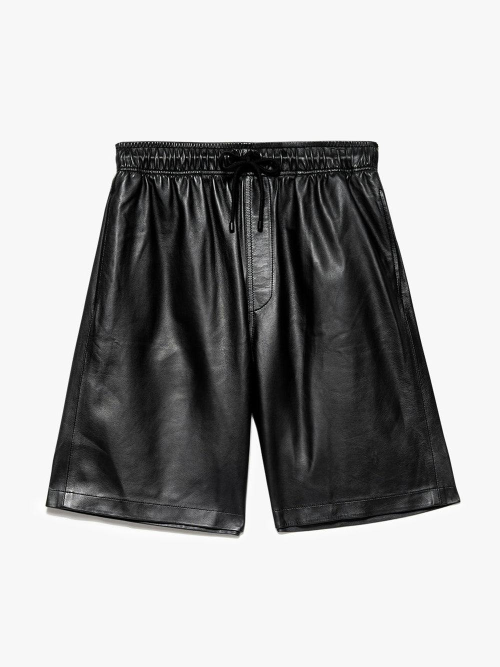 Leather Short in Noir FRAME