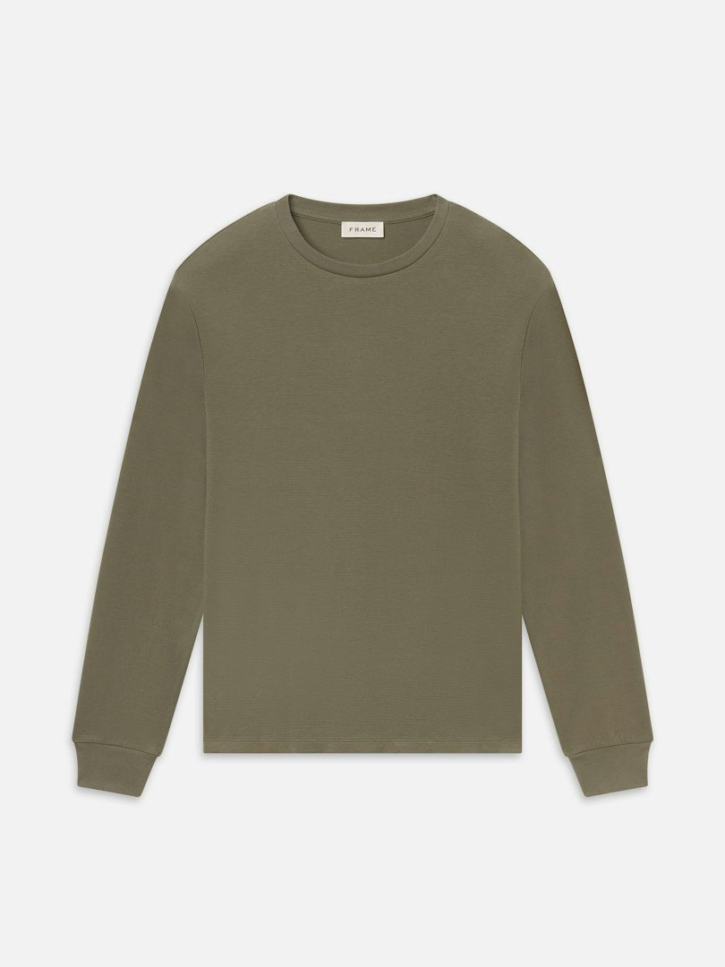 FRAME Men's Duo Fold Long Sleeve T-Shirt Cotton Size XL