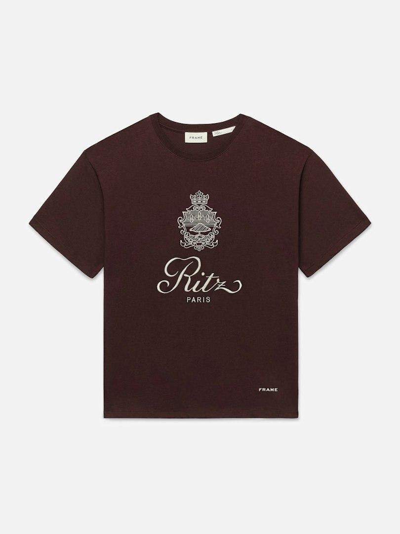 FRAME Ritz Men's T-Shirt Bordeaux 100% Cotton Size Medium