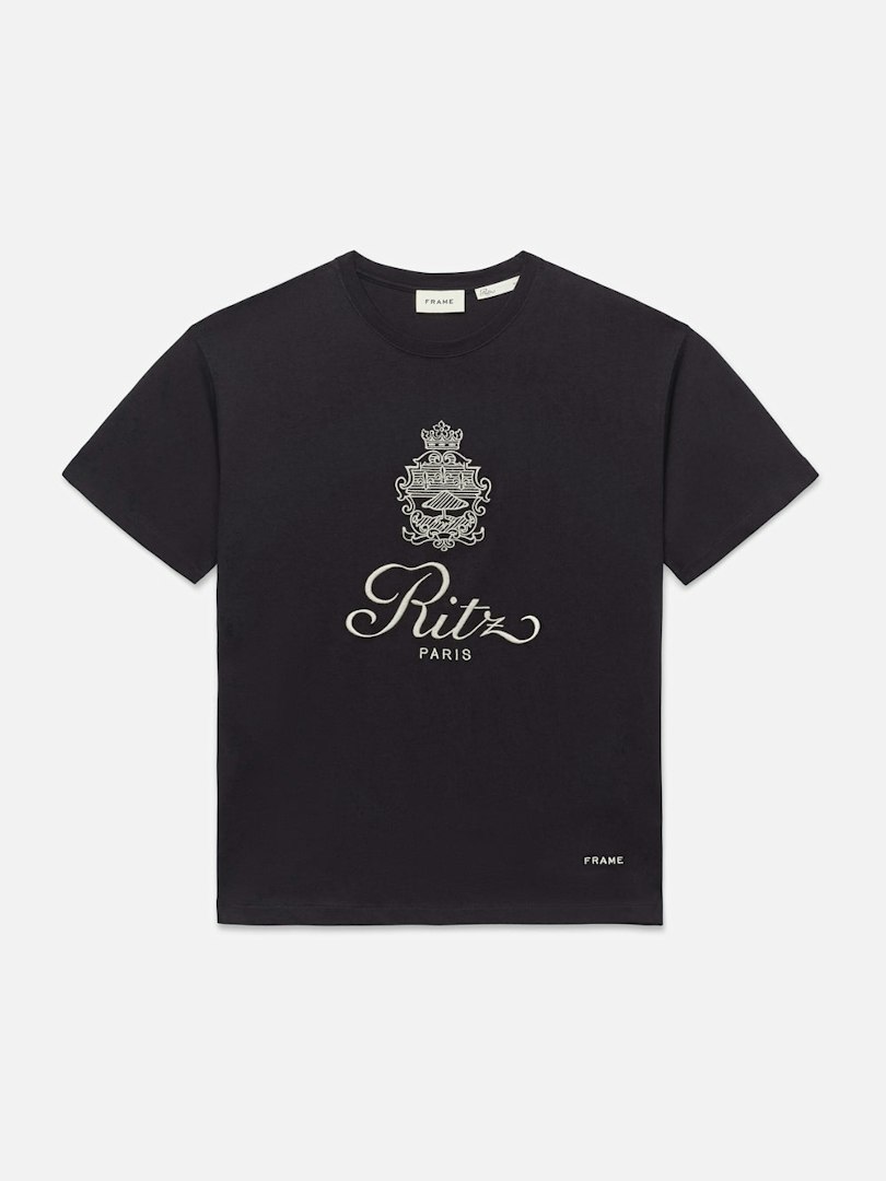 FRAME Ritz Men's T-Shirt Navy 100% Cotton Size Medium