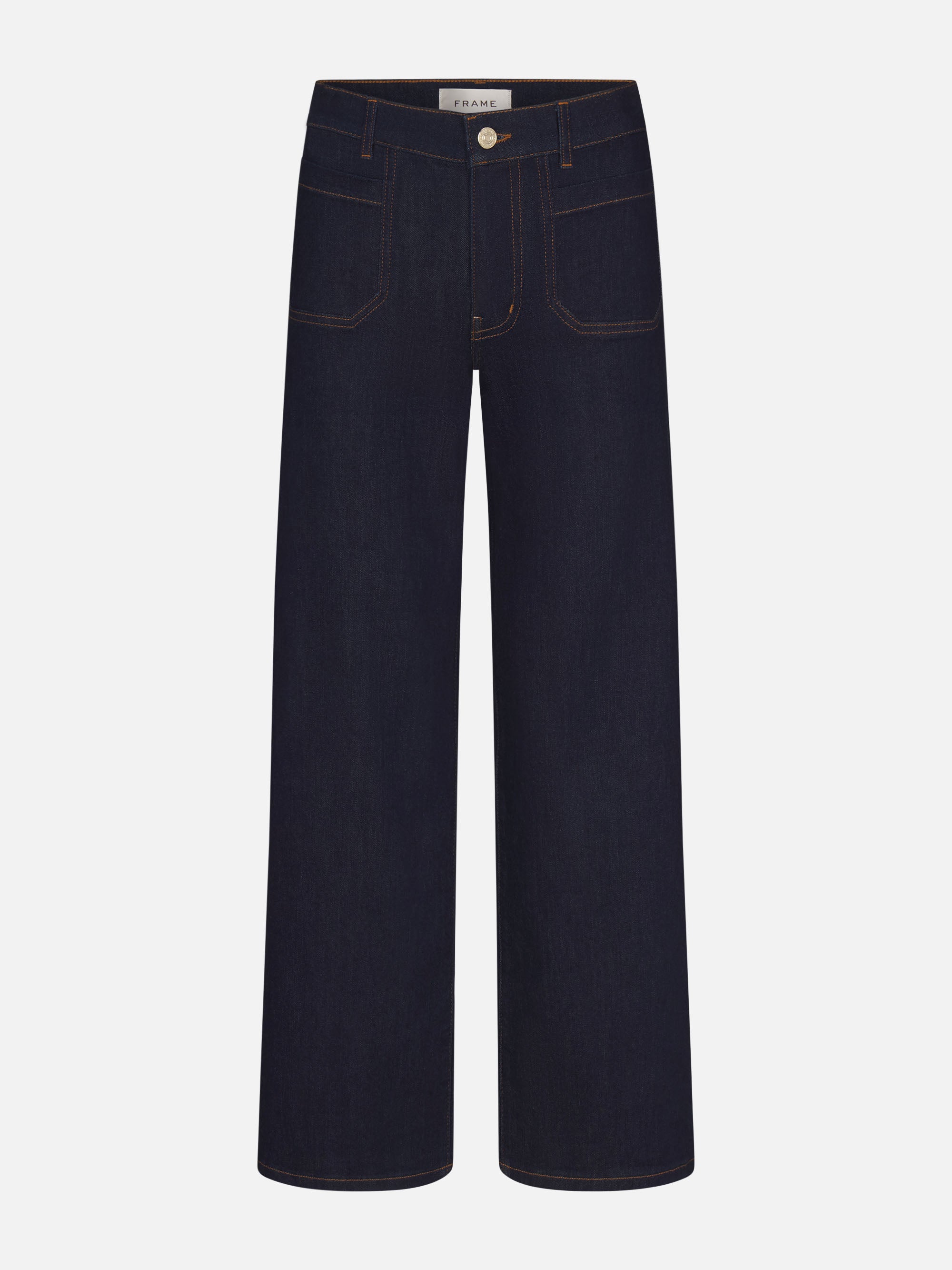 Frame Le Pixie Slim Palazzo Modern Pocket Jeans In Blue