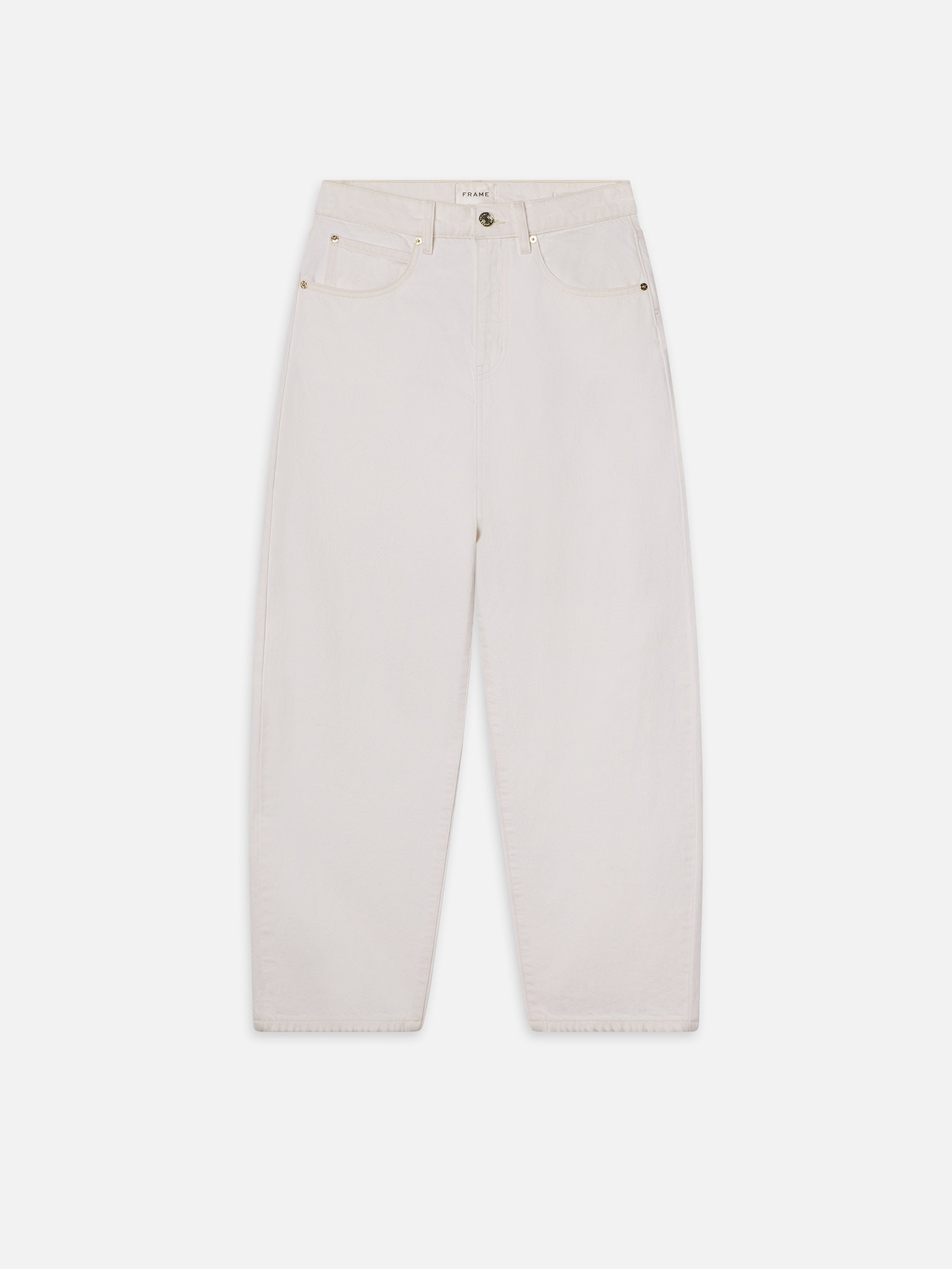 Frame Low Slung Barrel Jeans In White