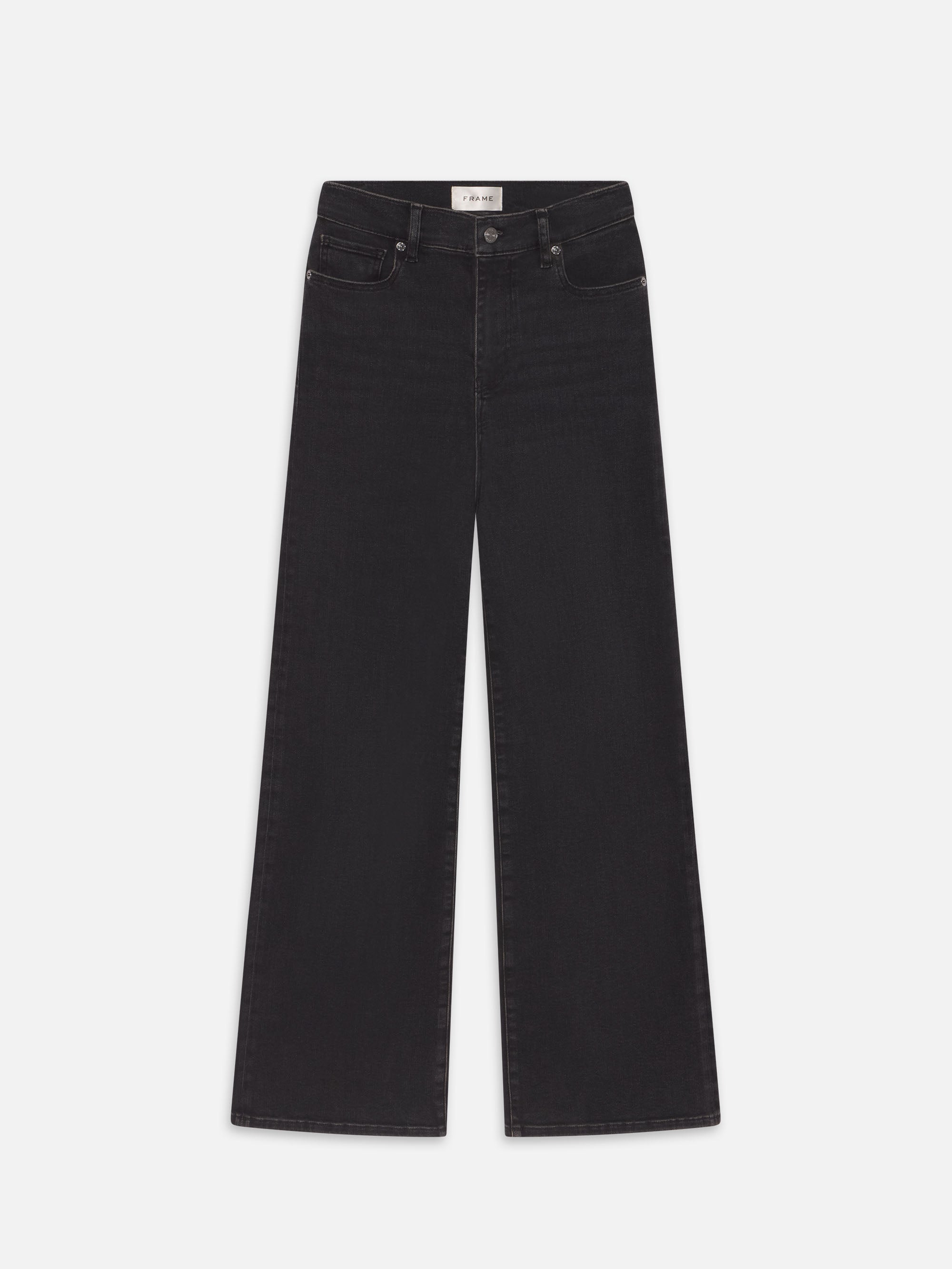Frame Le Palazzo Crop Wide Leg Jeans In Black
