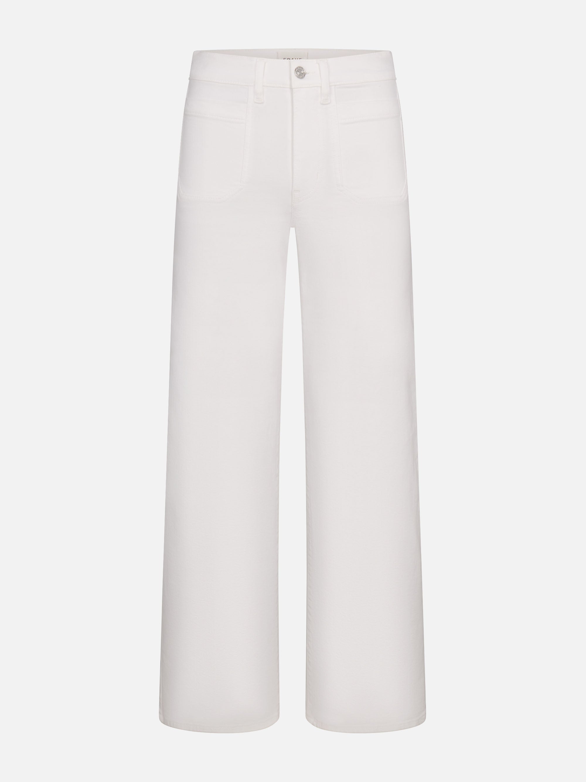 【MODERNIF】Non-fade White Wide Denim Pants Frame - Milk Off-White Denim Jeans | Mitchell Stores