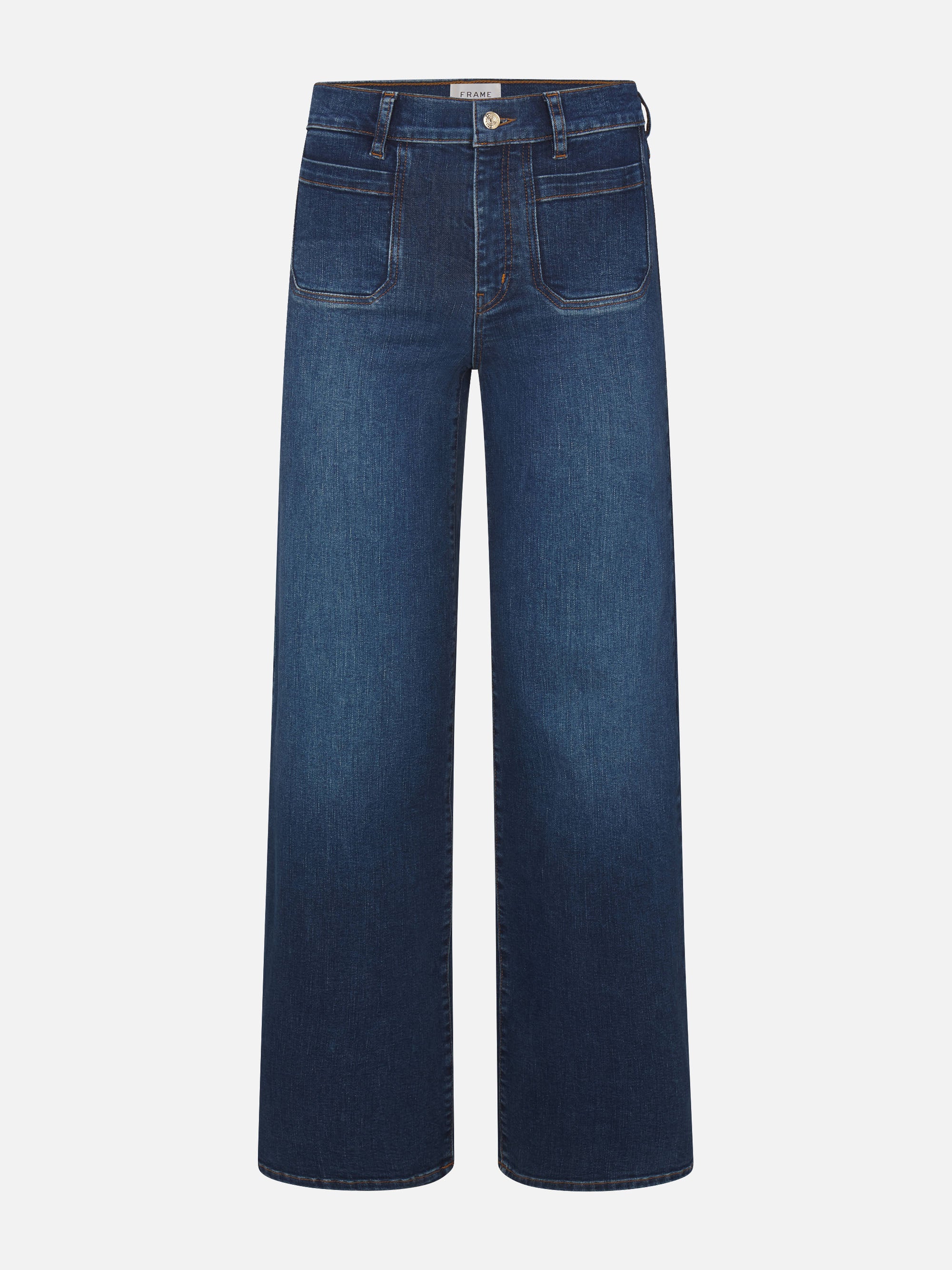 Frame Le Slim Palazzo Modernist Pocket Jeans In Blue