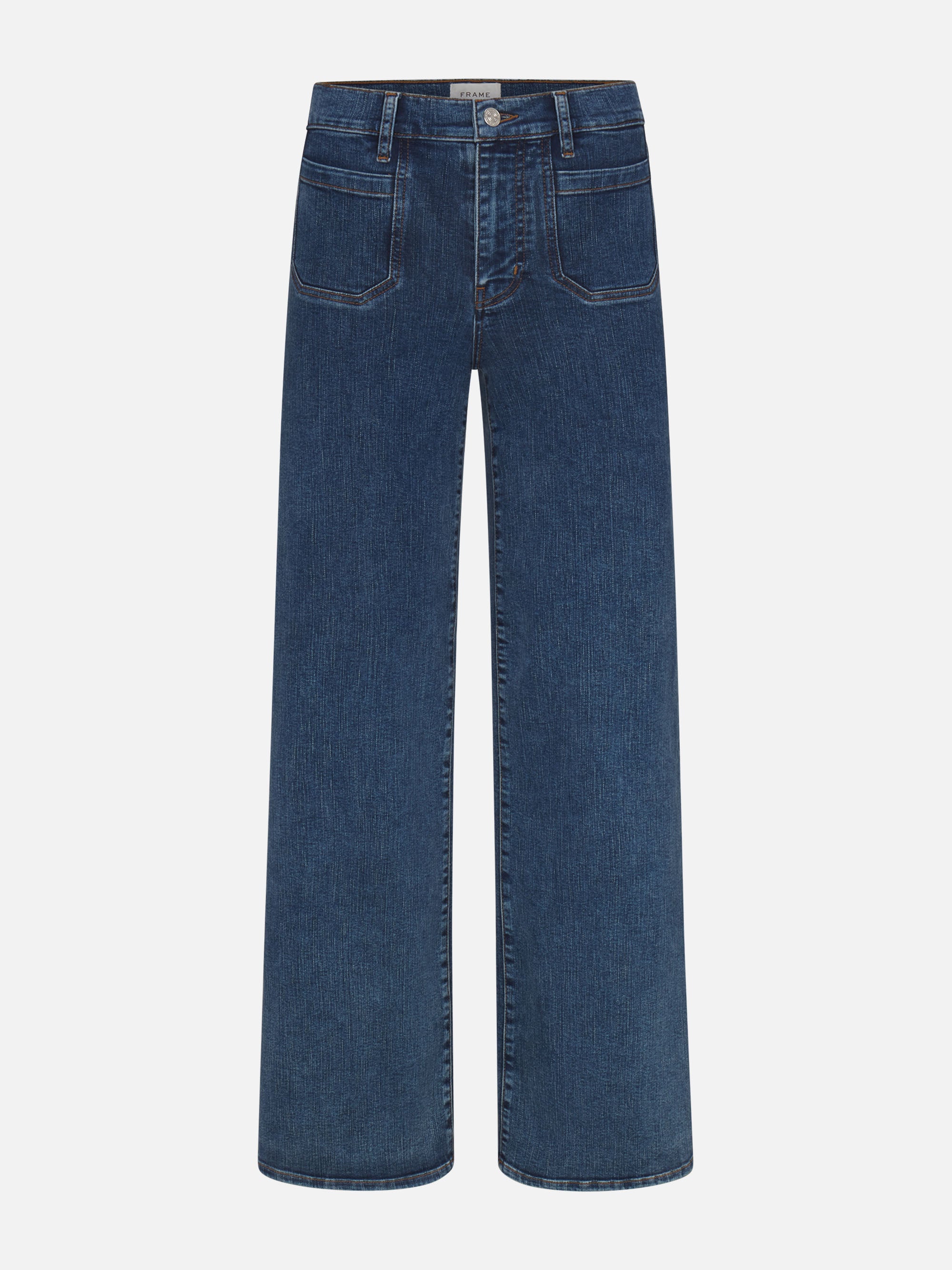 Frame Le Slim Palazzo Modernist Pocket Jeans In Blue