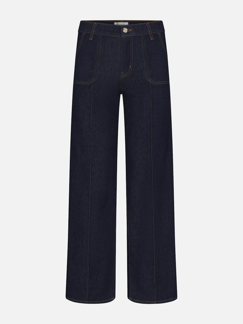 FRAME Women's Le Slim Palazzo Pintuck Pocket Jeans Denim Size 31
