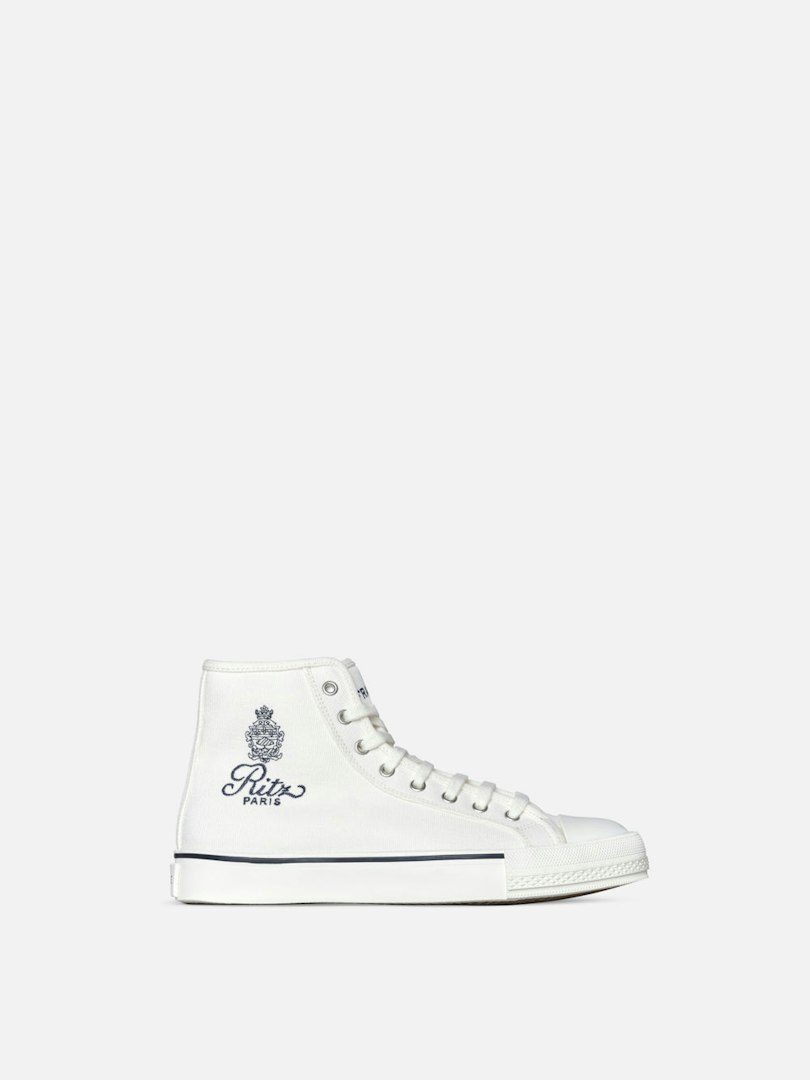FRAME Ritz Unisex High Top Sneaker Blanc 100% Cotton Size 37
