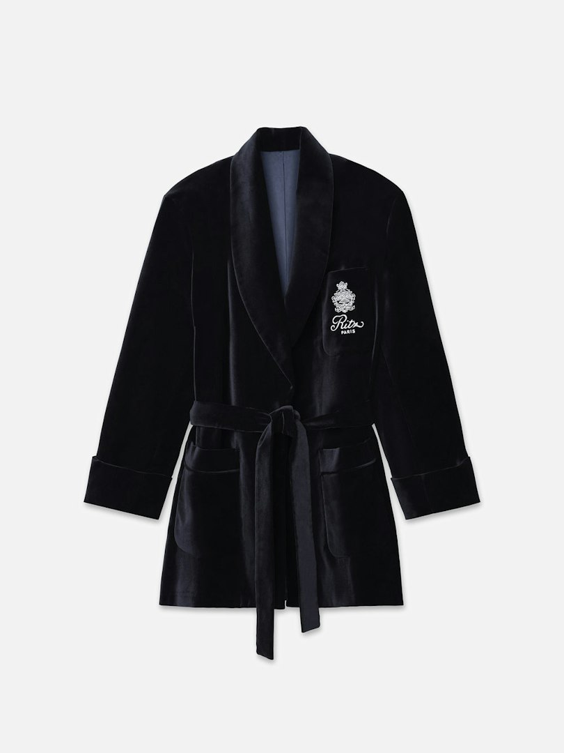 FRAME Ritz Women's Velvet Robe Navy Cotton Size Large/XL