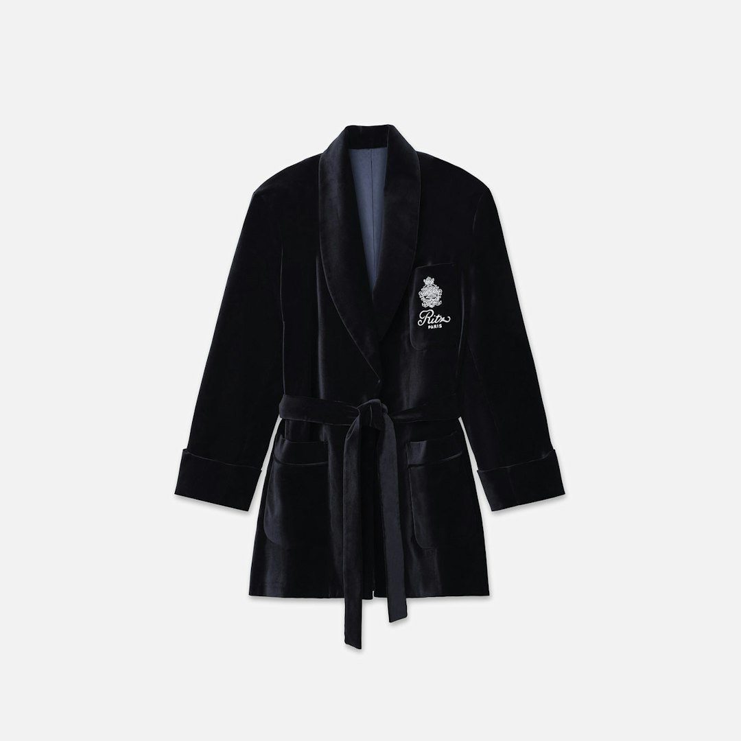 FRAME Ritz Women's Velvet Robe Navy Cotton Size Large/XL
