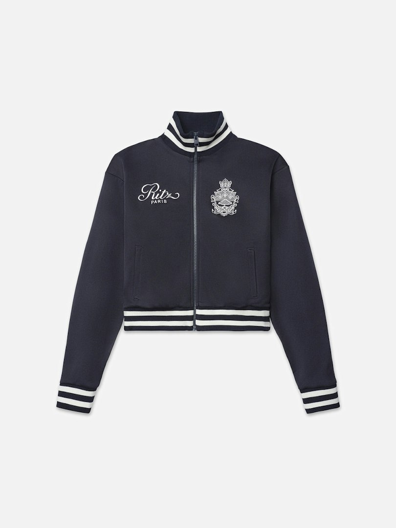 FRAME Ritz Women's Track Suit Jacket Navy Cashmere Size XS