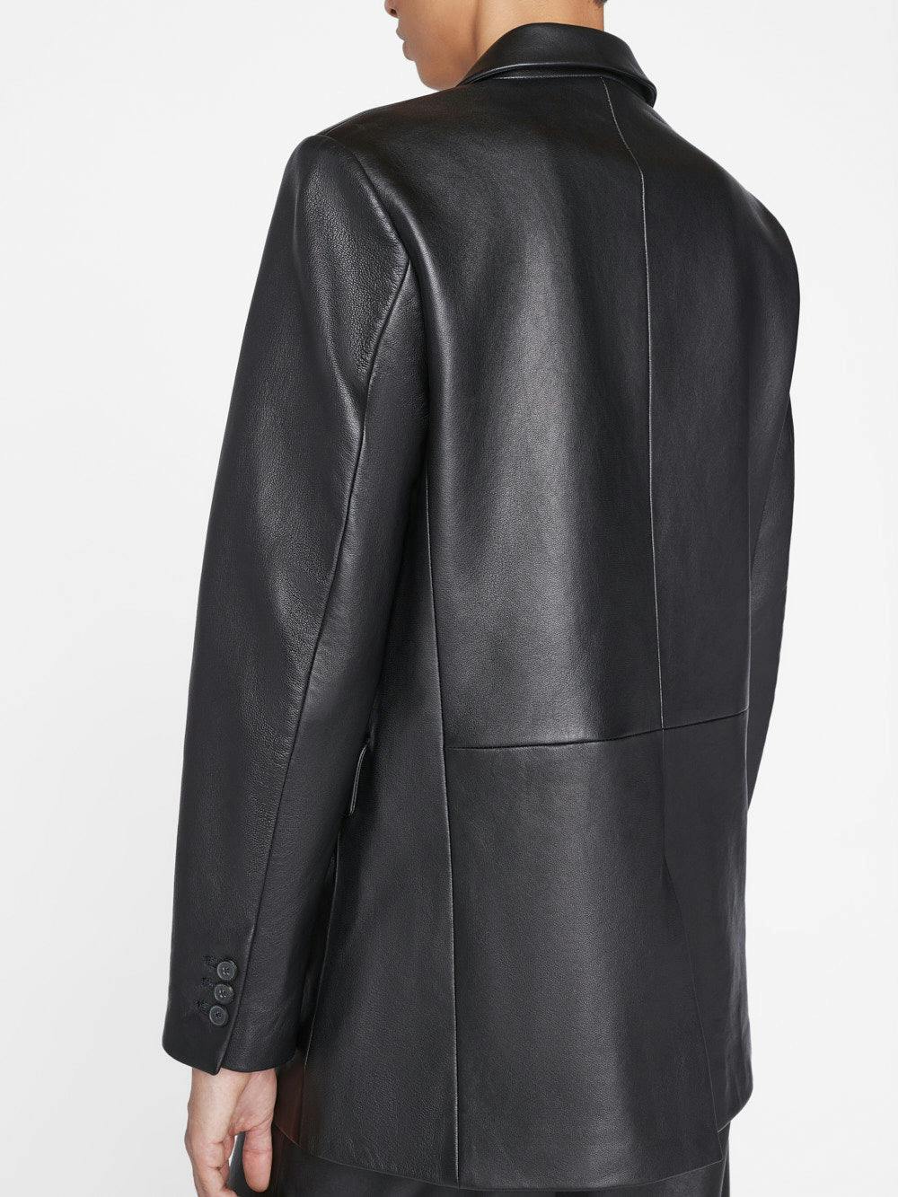 THE OVERSIZED LEATHER BLAZER NOIR FRAME