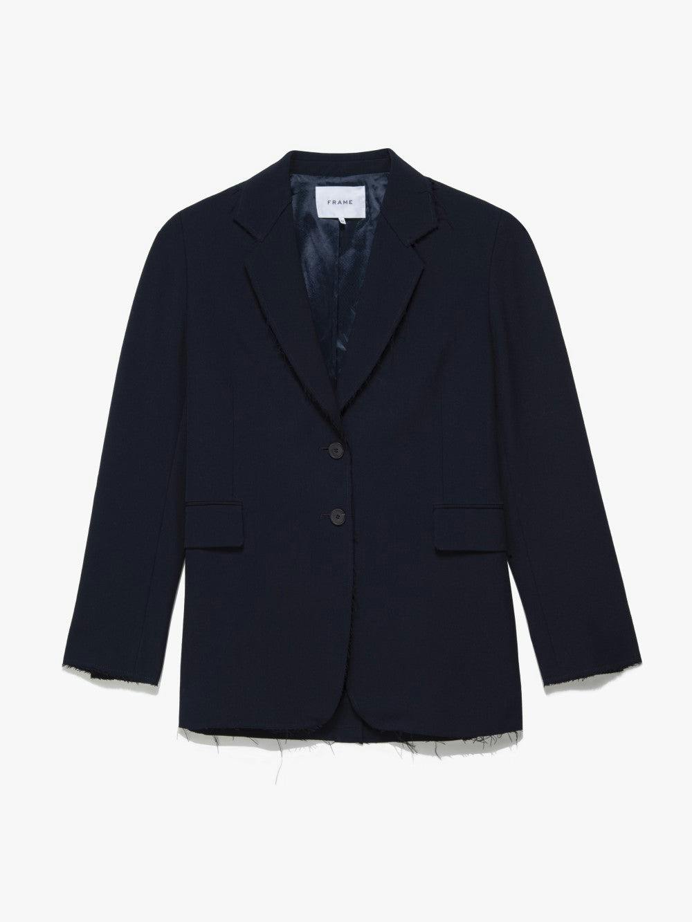 Oversized Raw Edge Blazer in Navy FRAME