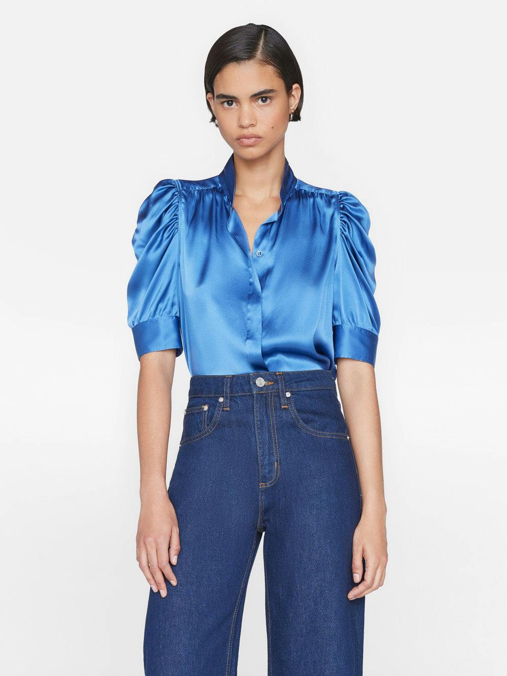 Gillian Top in Slate Blue – FRAME