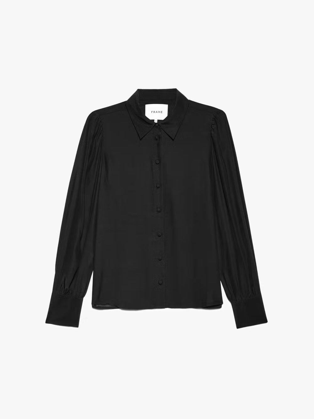 Victorian Button Up Blouse in Noir – FRAME