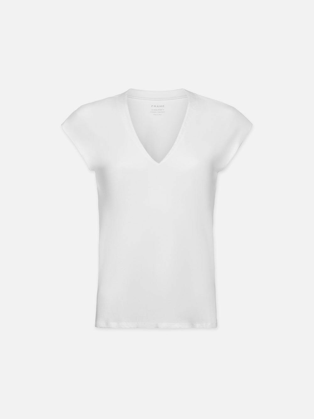 Le Mid Rise V Neck Tee in Blanc – FRAME