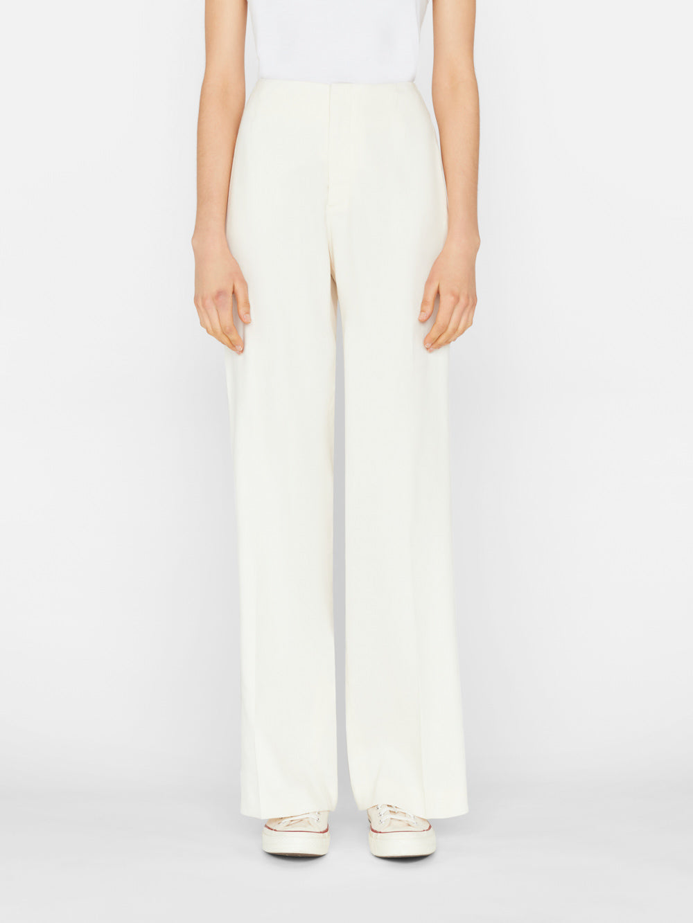 Wide Leg Suit Trousers  White  BOA