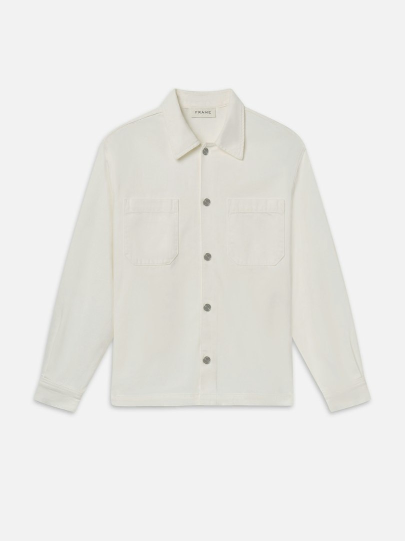 FRAME Men's Lightweight Shirt Jacket Natural Size XL