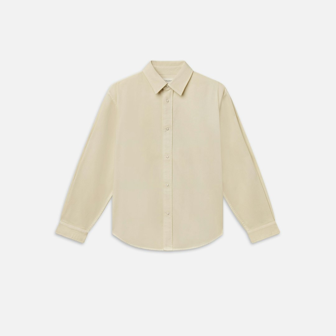 FRAME Men's Classic Cotton Shirt Au Natural Size Medium