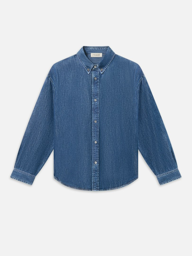 FRAME Men's Classic Denim Shirt Whispher Sky Size XS