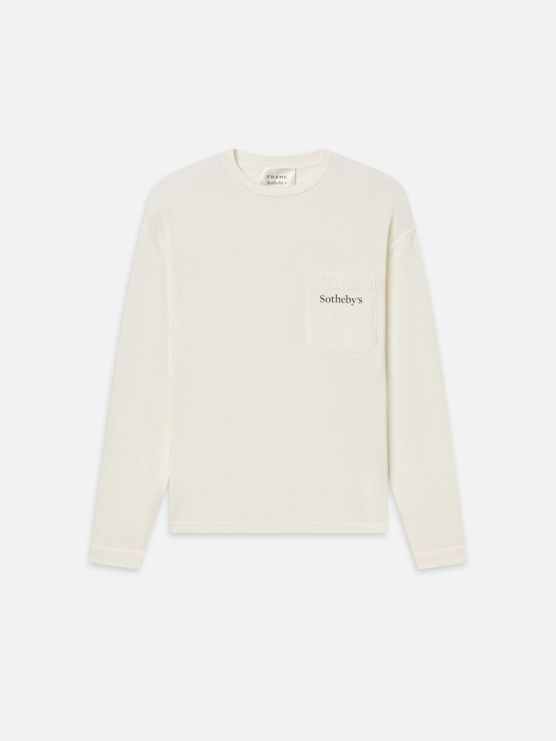 FRAME Sotheby's Unisex Long Sleeve T-Shirt White Cotton Size XL