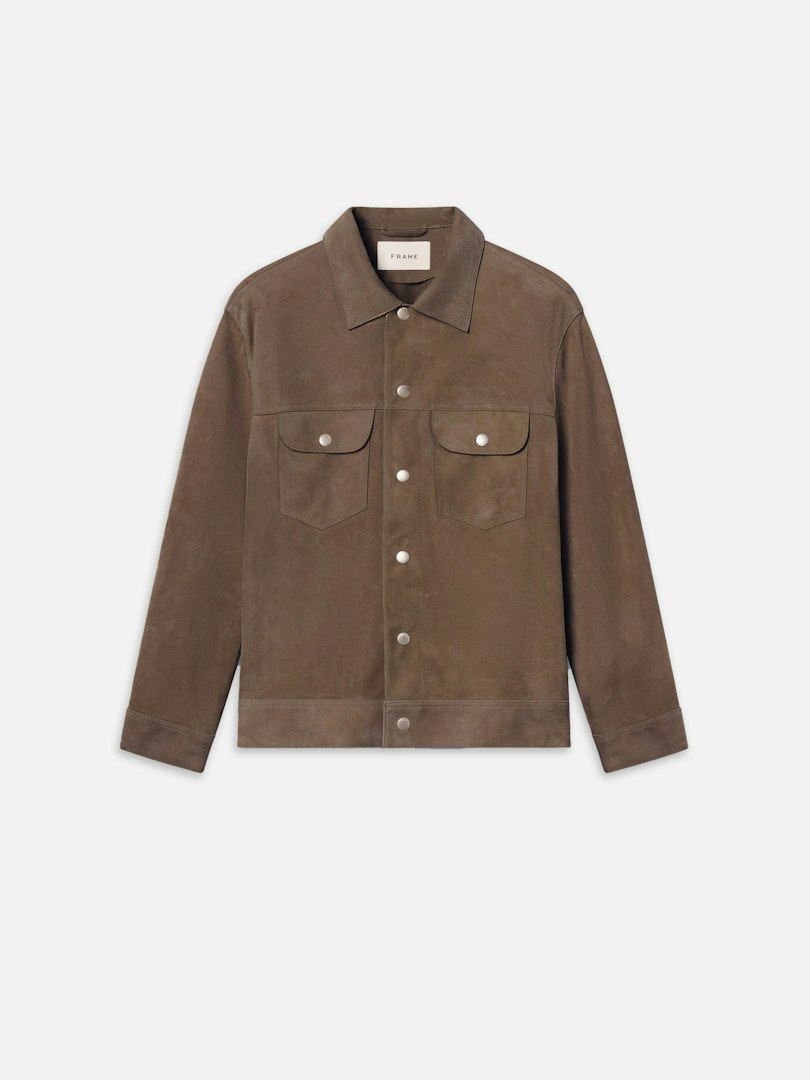 FRAME Men's Suede Trucker Jacket Leather Size XS
