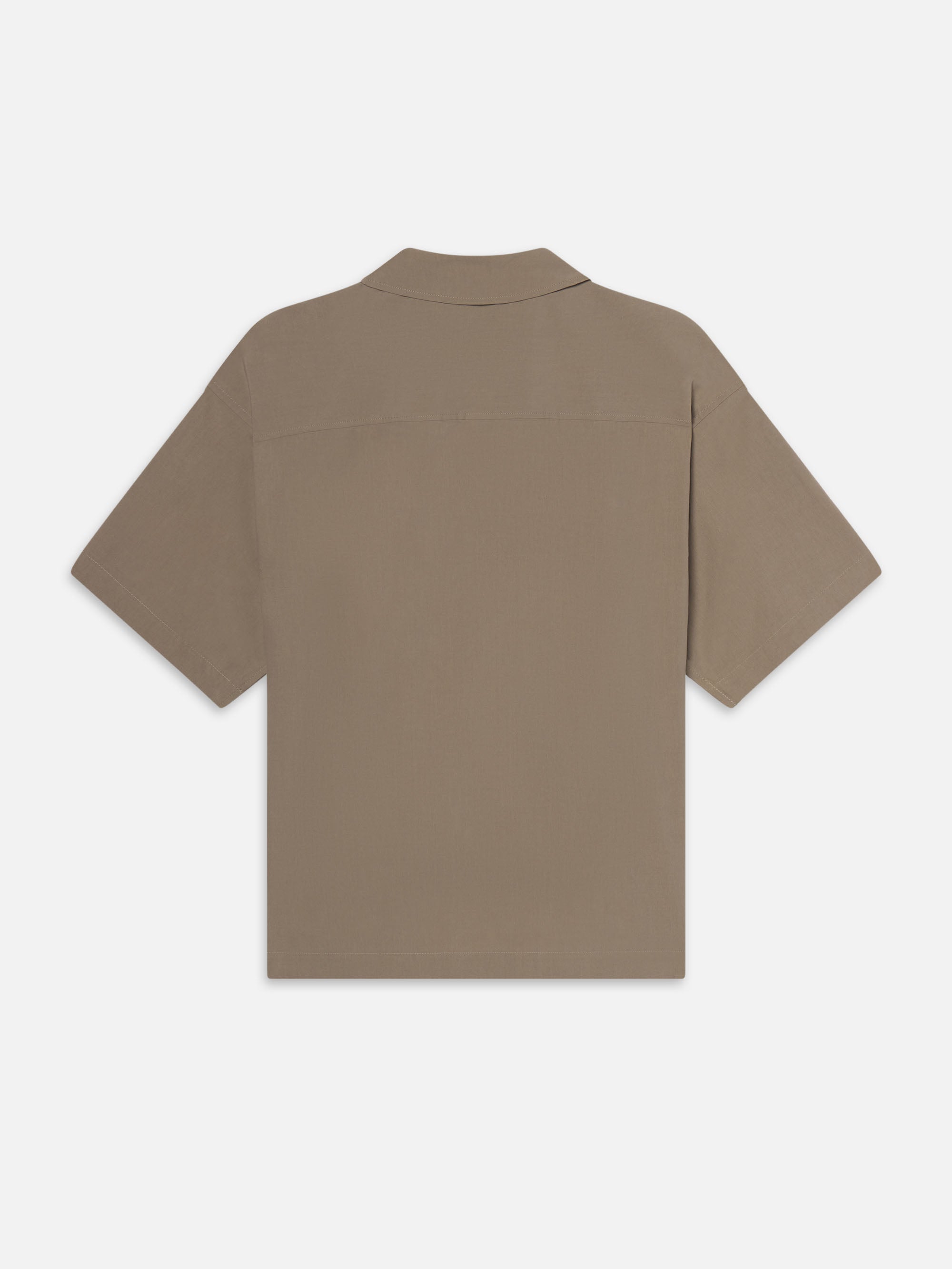 LIGHT POPLIN ZIP SHIRT SMOKY MOCHA – FRAME