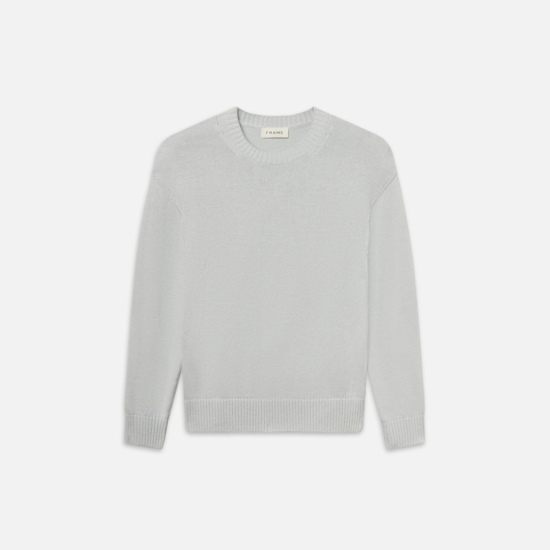 FRAME Men's Cotton Silk Crewneck Sweater Pale Blue Size Small