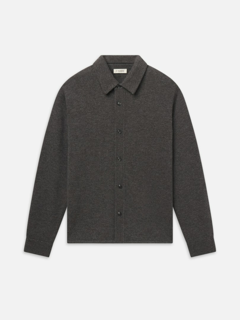 FRAME Men's Long Sleeve Shirt Sweater Anthracite Wool Size Small