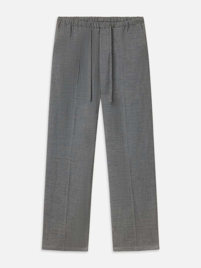 FRAME Men's Easy Wide Leg Trousers Pants Grey Melange Wool Size Medium